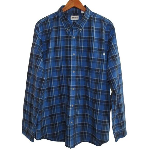 Timberland Other - Timberland Blue Plaid Long Sleeve Button Up Shirt Sz XL